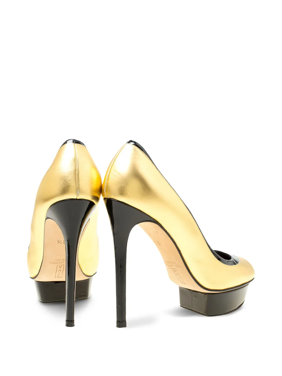 125mm leather heeled pumps 7