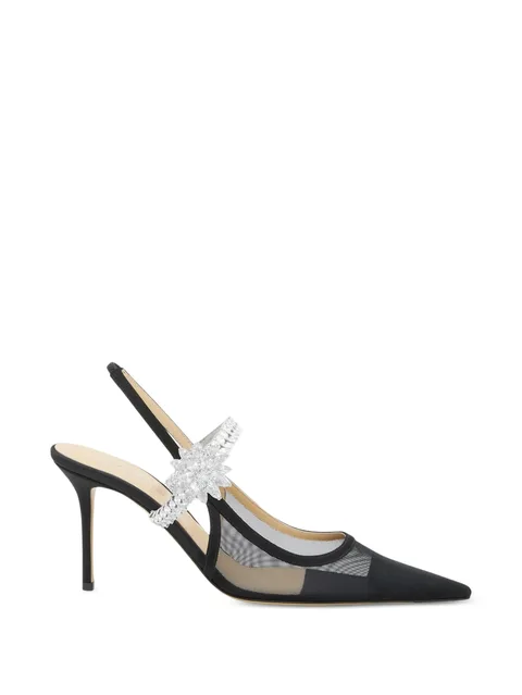 flower-embellished slingback pumps