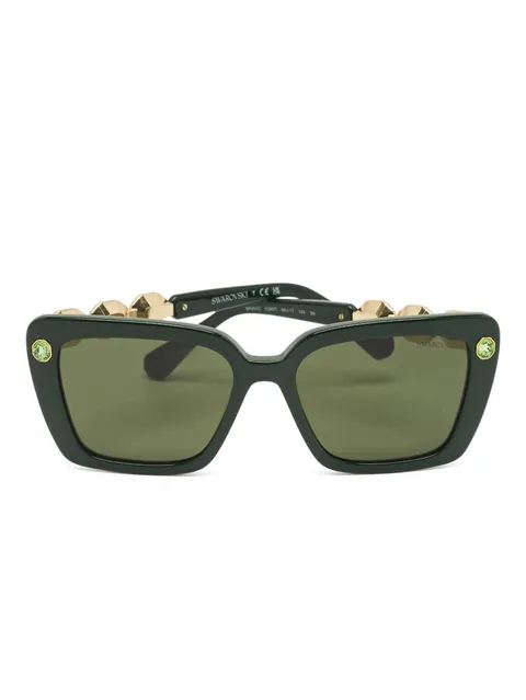 crystal-embellished square sunglasses