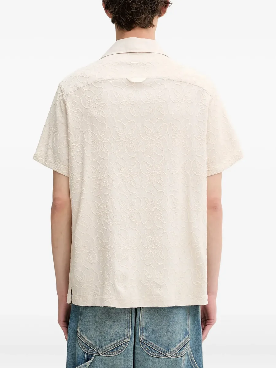 рубашка с короткими рукавами и цветочной вышивкой 8