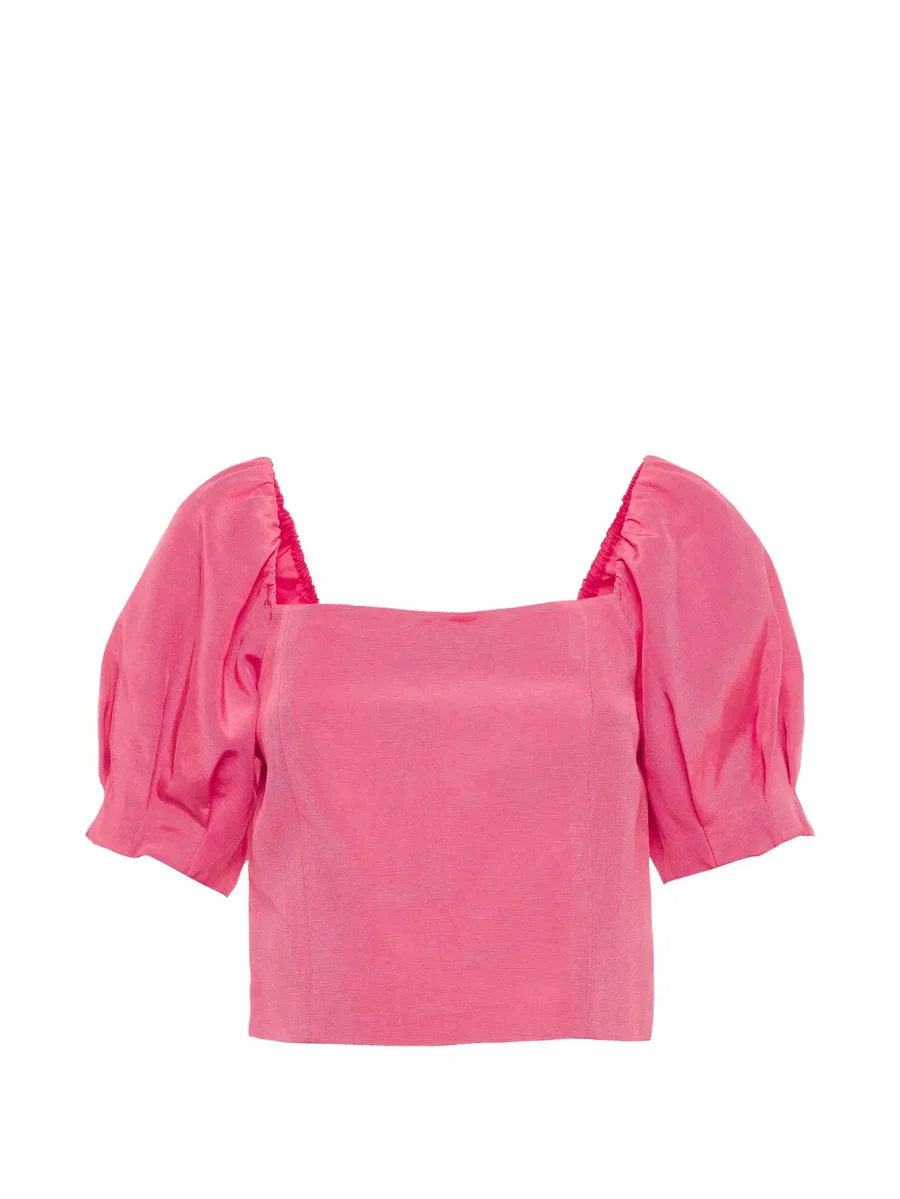 Joslyn puff-sleeve crop top 2