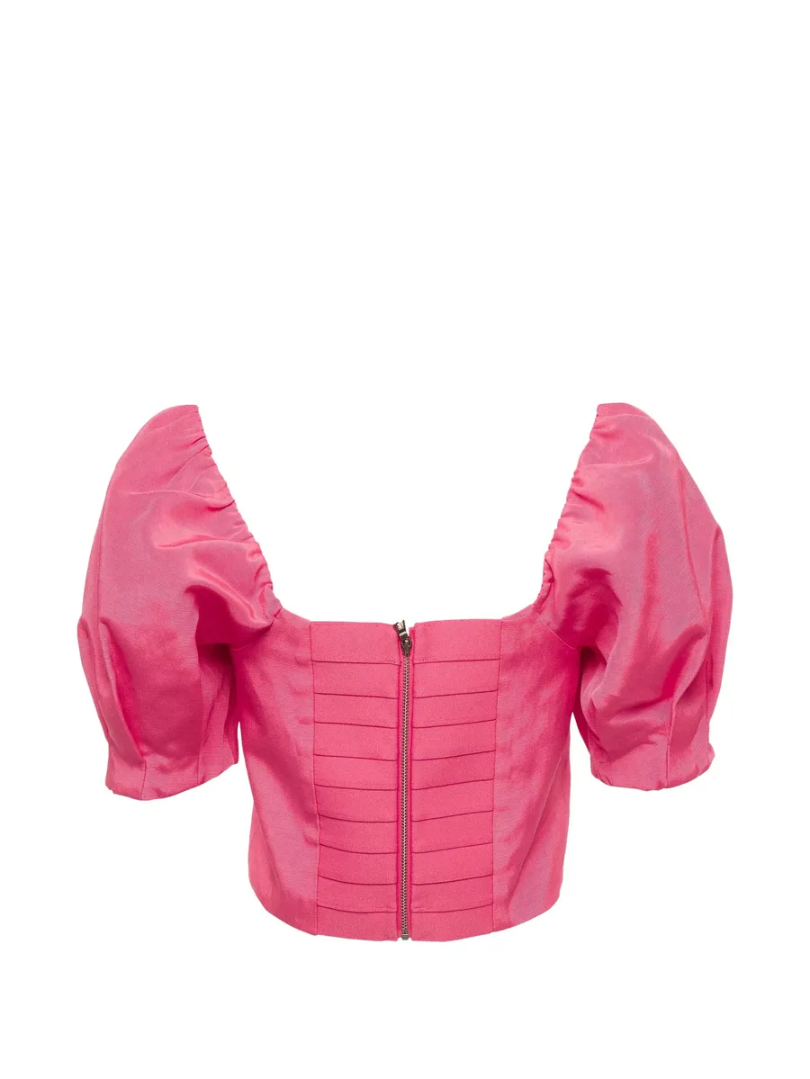 Joslyn puff-sleeve crop top 4