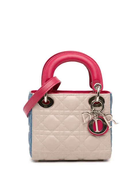 маленькая трехцветная сумка-сэтчел Cannage Lady Dior Tricolor (2014 год)