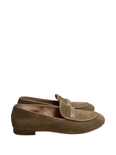 logo suede loafers
