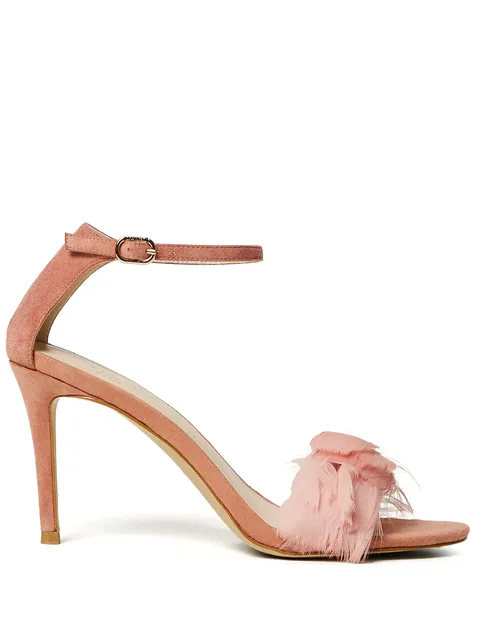 90mm feather-detail sandals