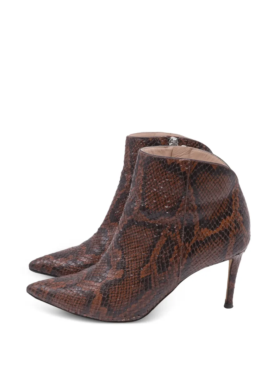 snakeskin-effect leather ankle boots 6