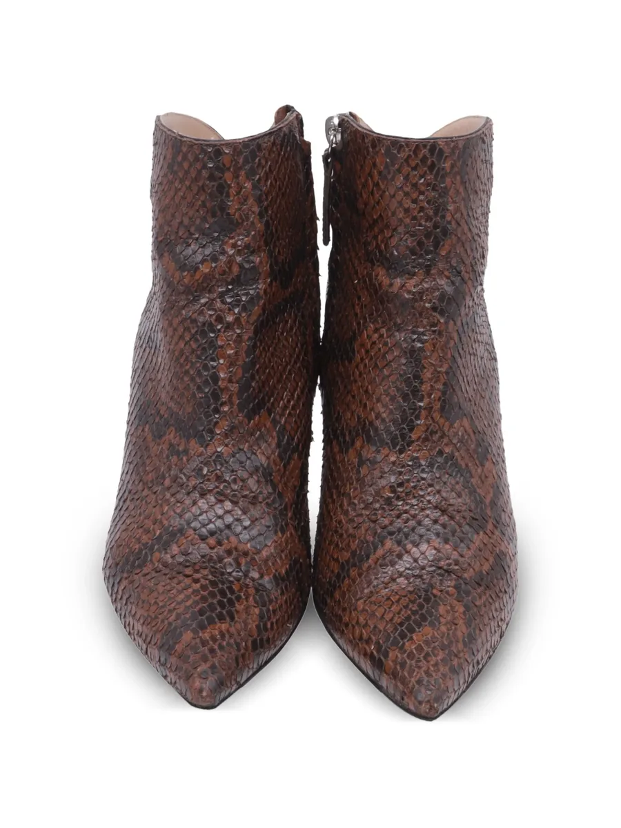 snakeskin-effect leather ankle boots 8