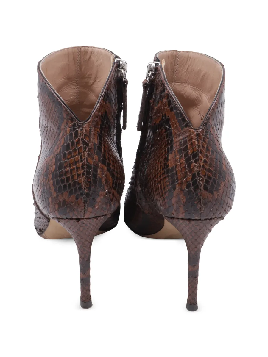 snakeskin-effect leather ankle boots 10
