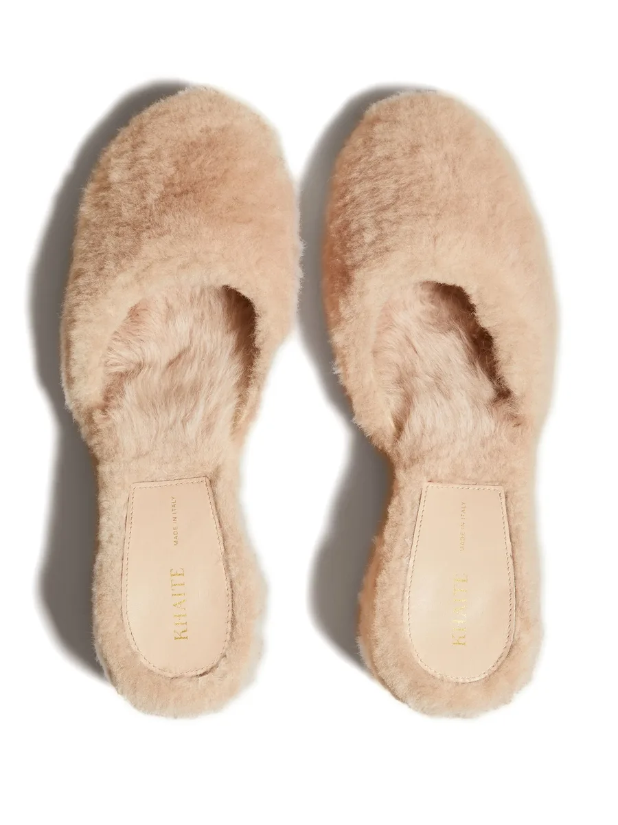 Clio 50mm shearling mules 6