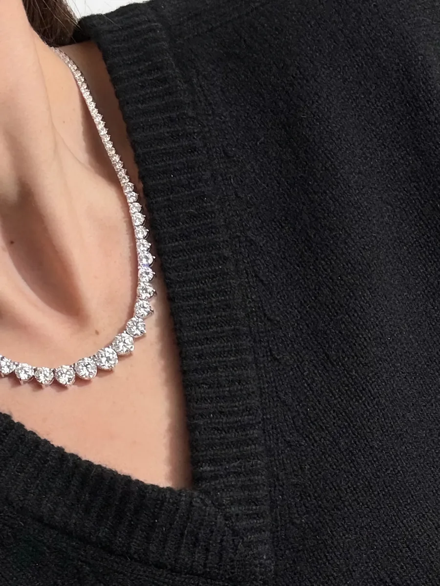 Riviera diamond tennis necklace 6
