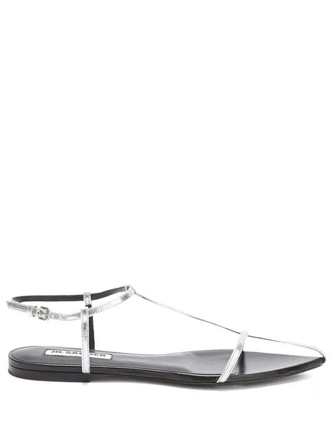 pointed open-toe leather sandals