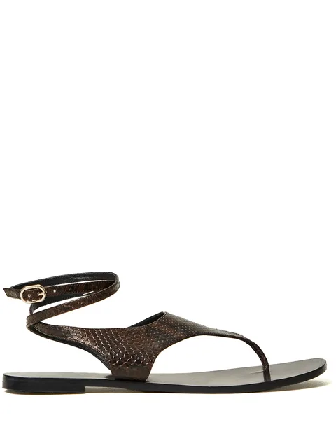 snakeskin-effect flat sandals