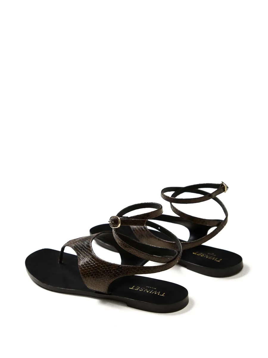snakeskin-effect flat sandals 6