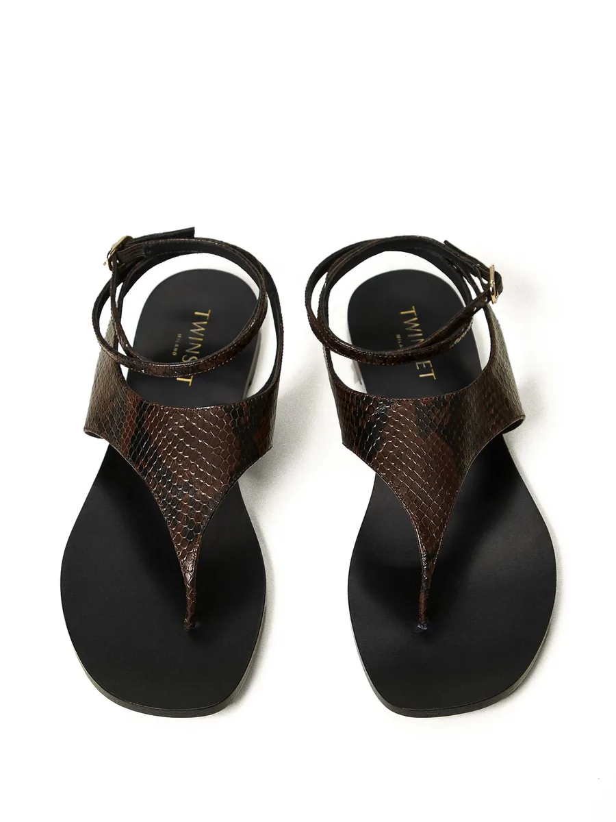 snakeskin-effect flat sandals 7
