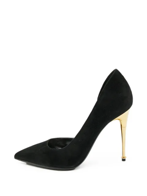 pointed-toe suede pumps
