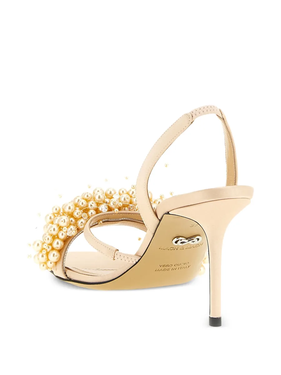 pearl-band satin sandals 6