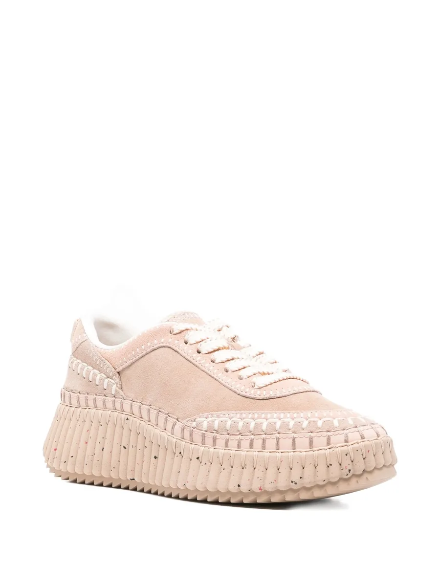Nama textured leather-trimmed platform sneakers 4