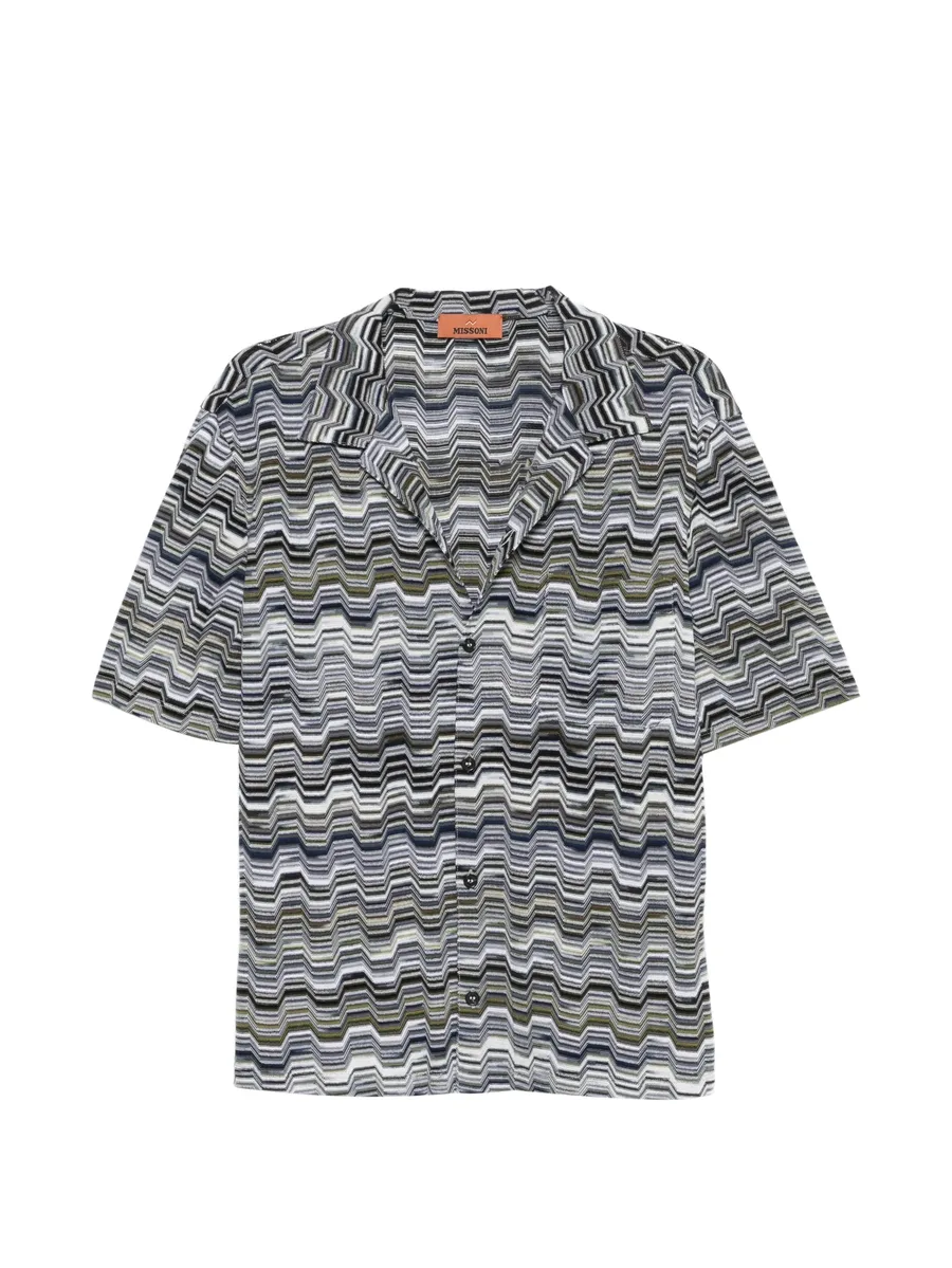 zigzag-knit camp-collar shirt 2