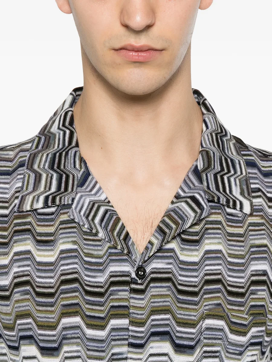 zigzag-knit camp-collar shirt 9