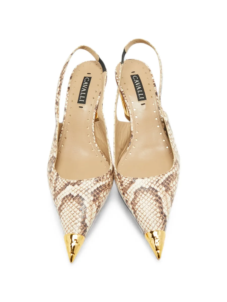 python-embossed leather pumps 6