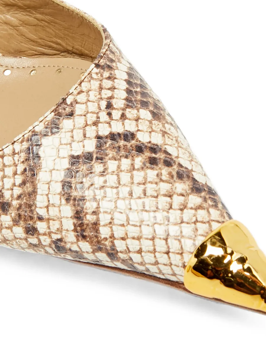 python-embossed leather pumps 9