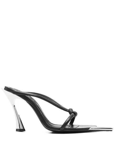 leather knotted heeled sandals