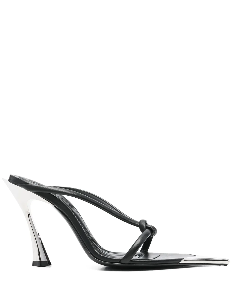 leather knotted heeled sandals 2