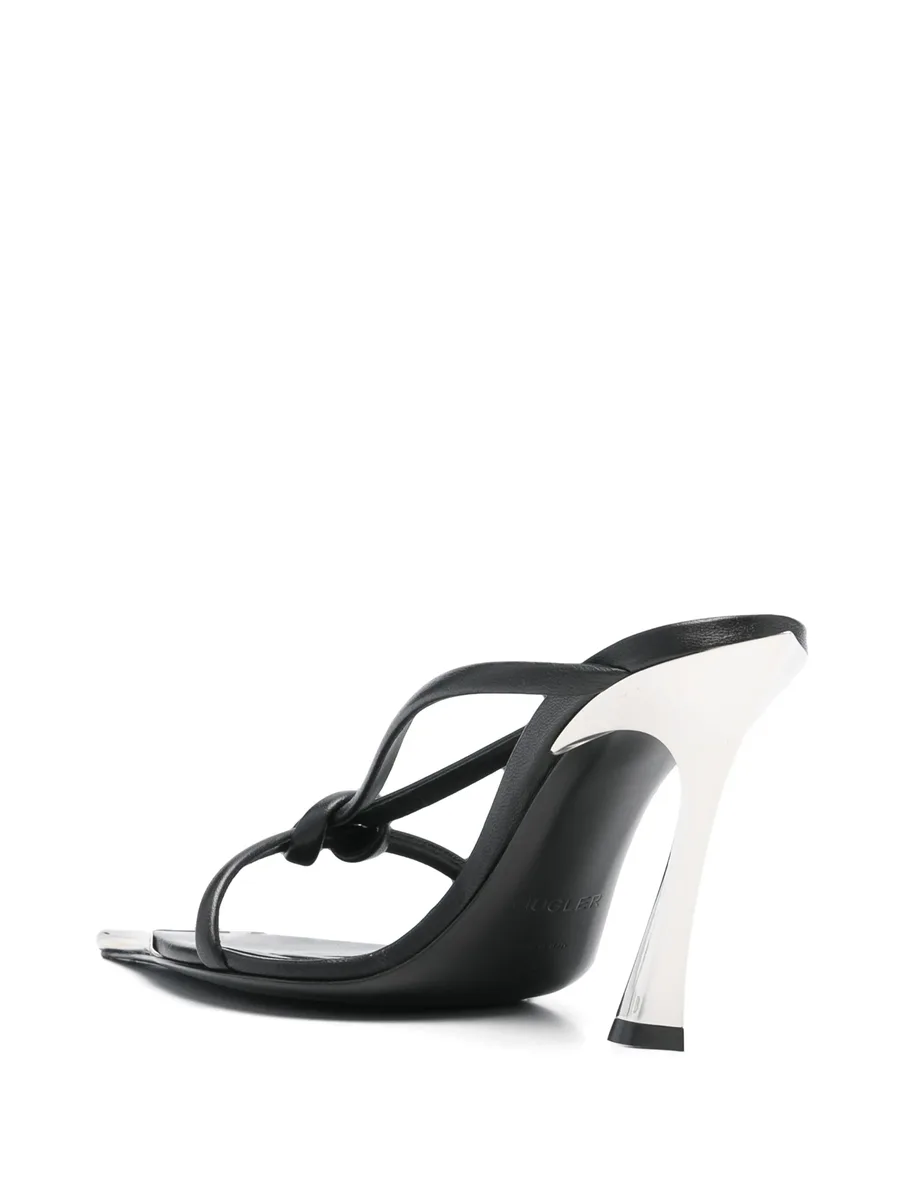 leather knotted heeled sandals 5