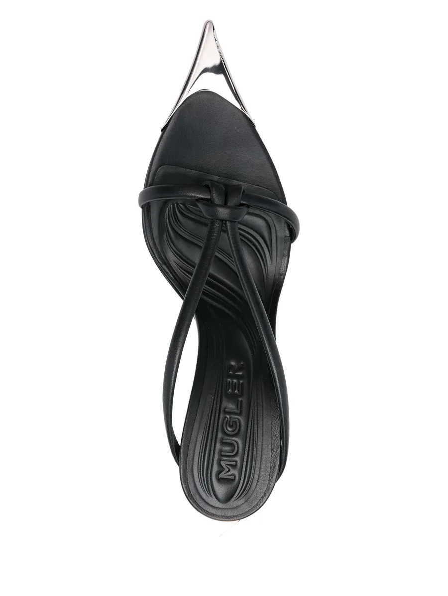 leather knotted heeled sandals 8