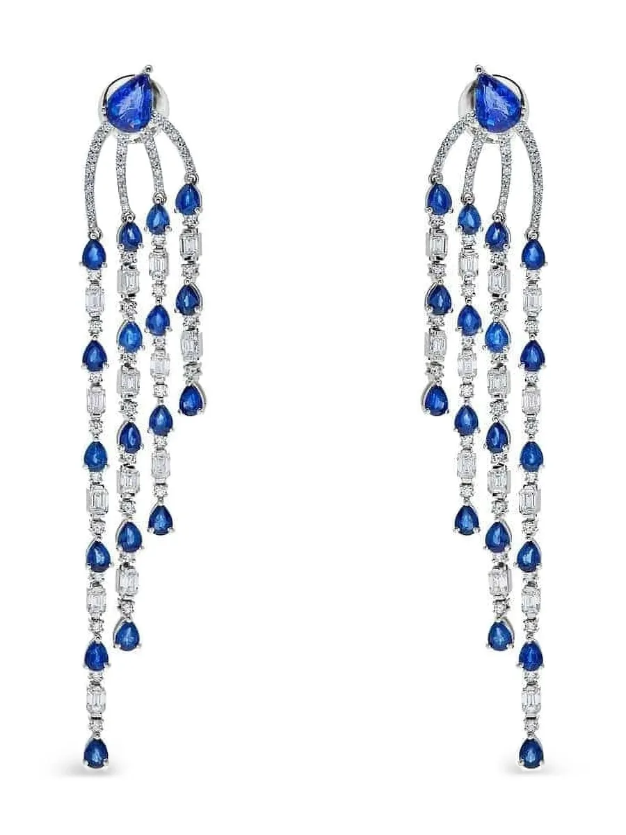 diamond and sapphire chandelier earrings 2