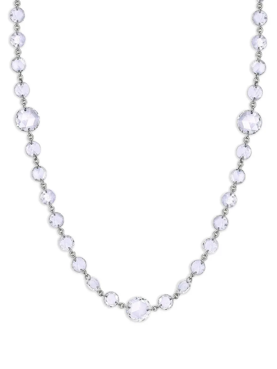 18K white gold diamond chain necklace 6
