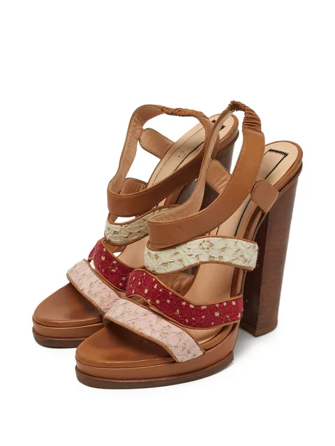 lace peep-toe sandals