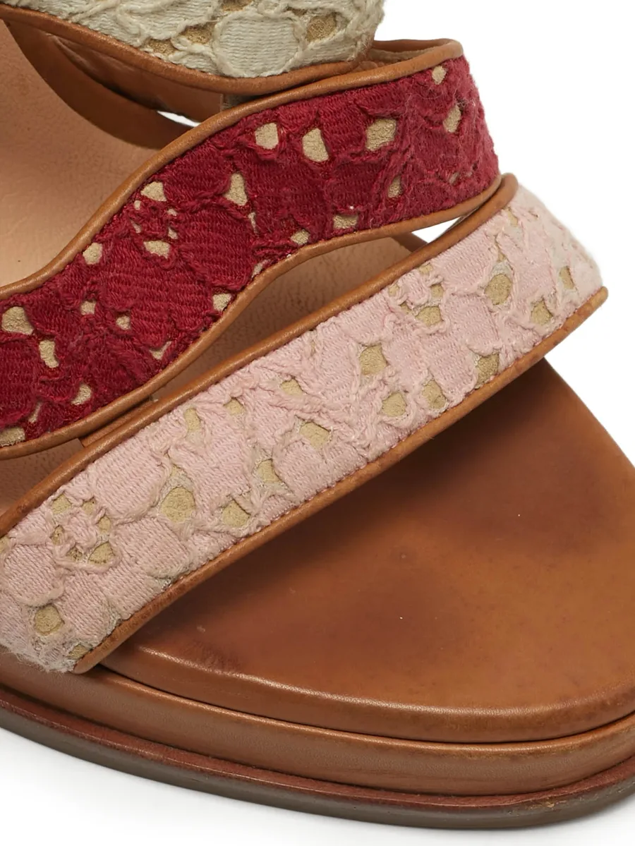 lace peep-toe sandals 10