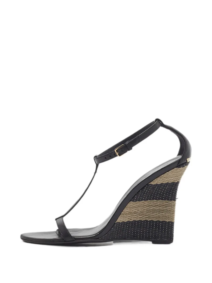 T-strap wedge sandals 2