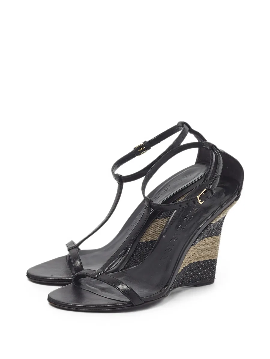 T-strap wedge sandals 10