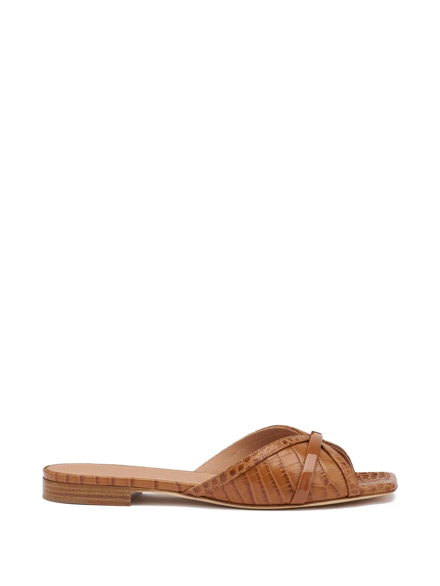 Perla croc-embossed sandals 2
