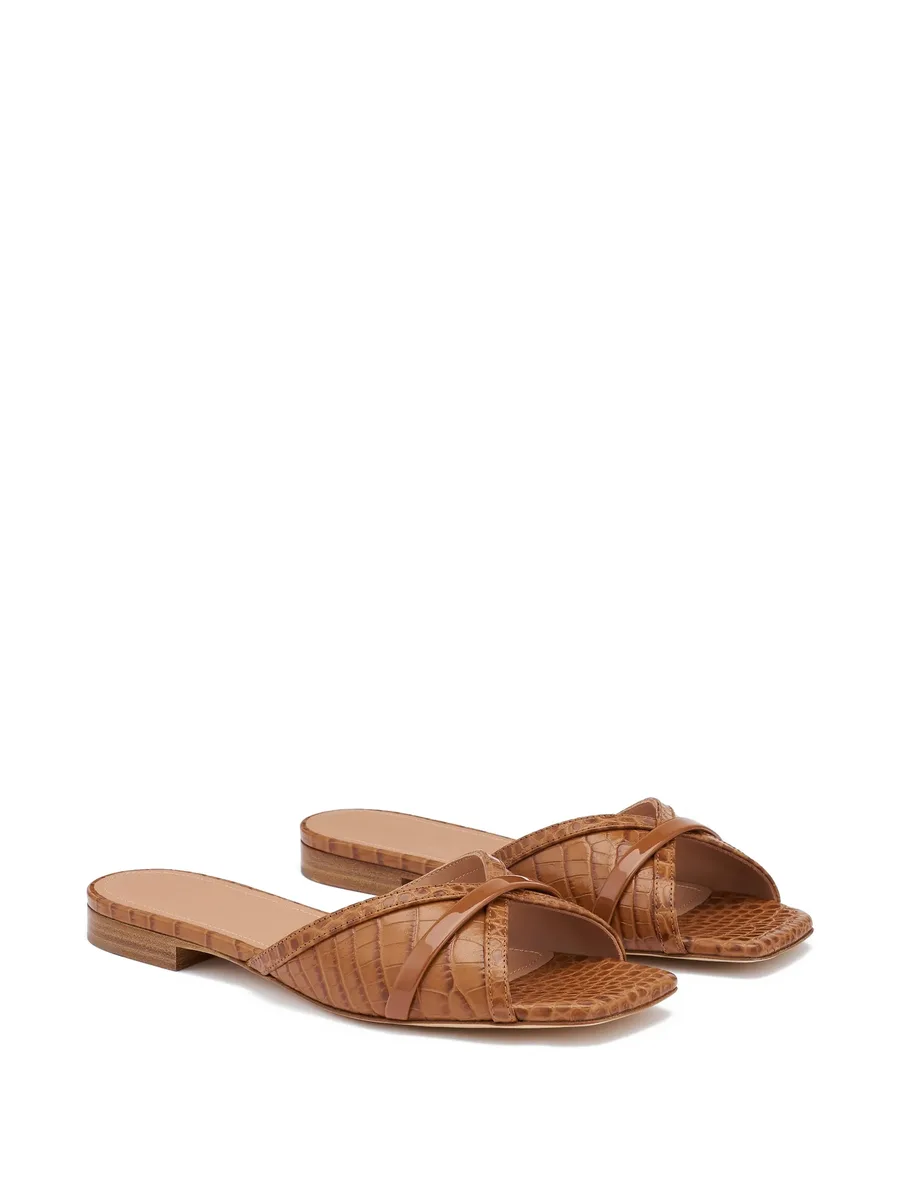 Perla croc-embossed sandals 4