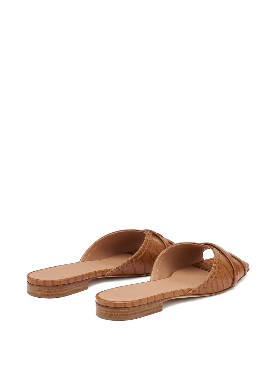 Perla croc-embossed sandals 5