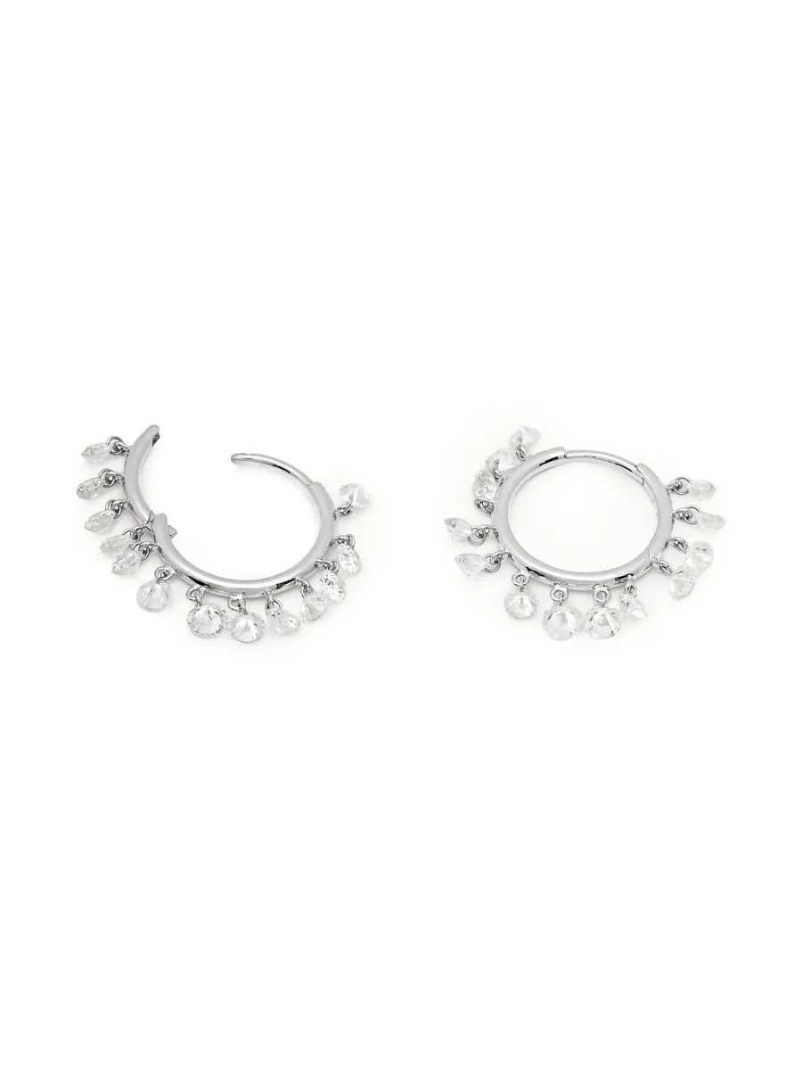 18K white gold diamond hoops 6