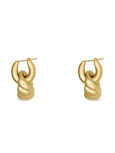 18K yellow gold double hoop earrings