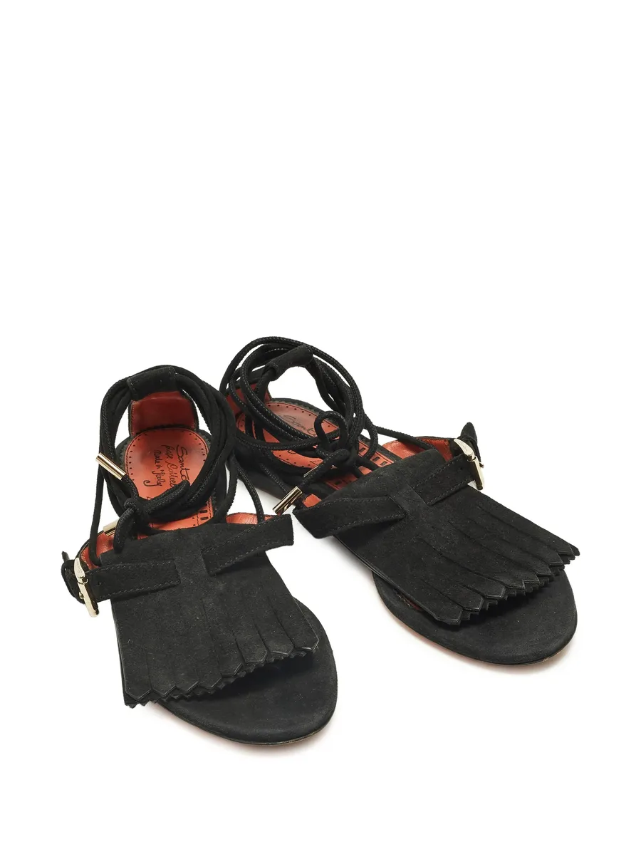 fringe lace-up sandals 3