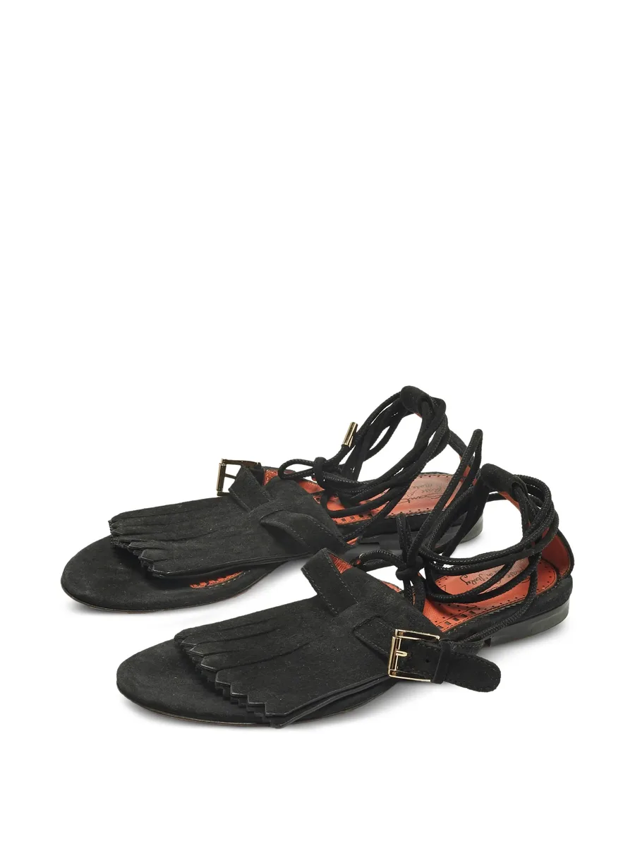 fringe lace-up sandals 10