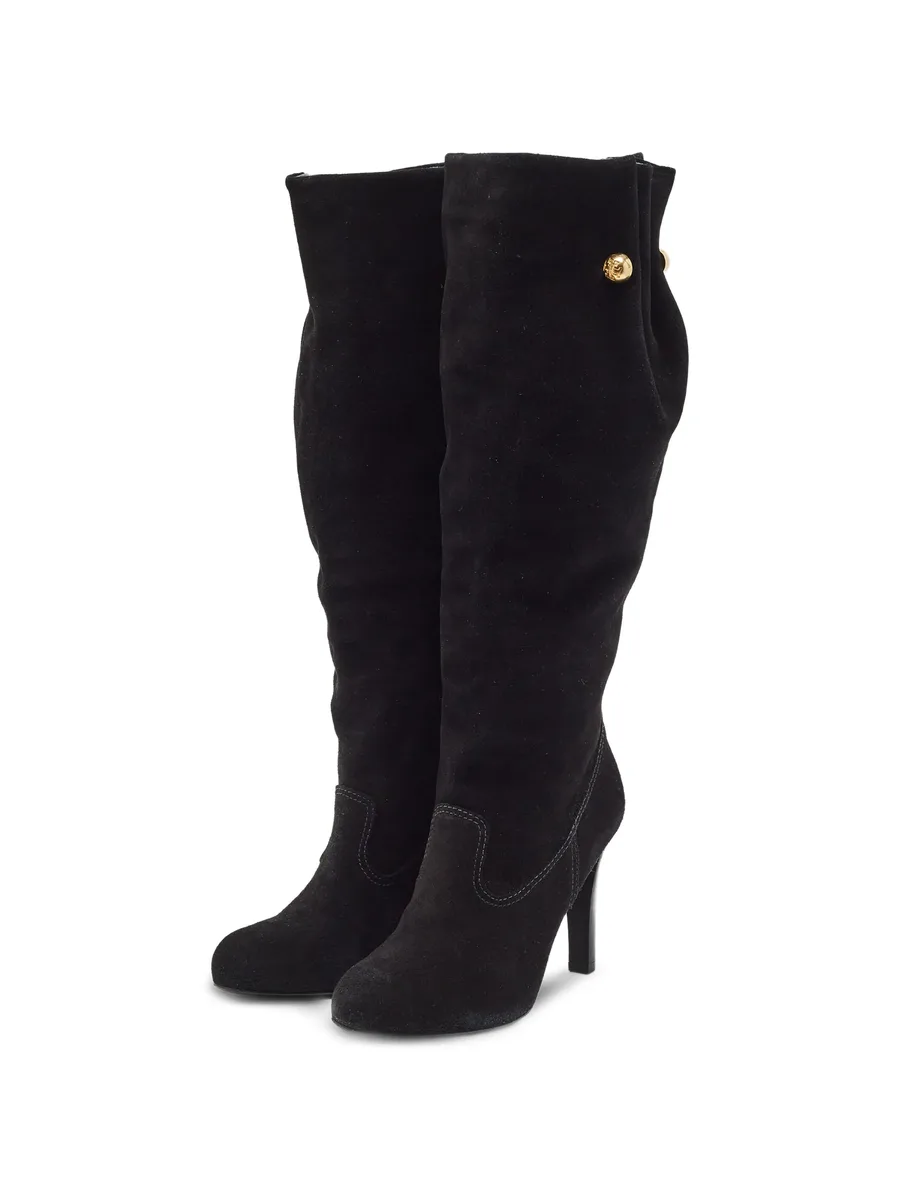 button-detail suede knee-length boots 3