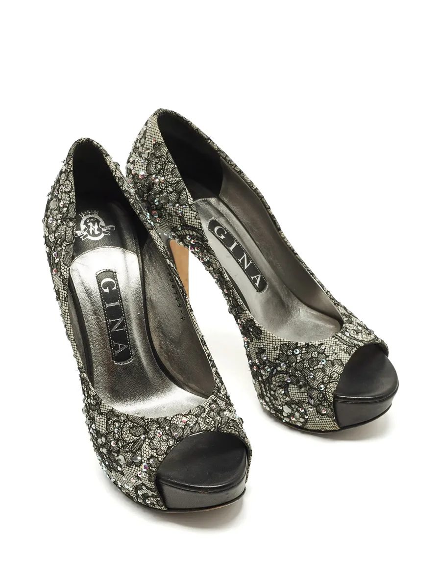 lace crystal-embellished pumps 4