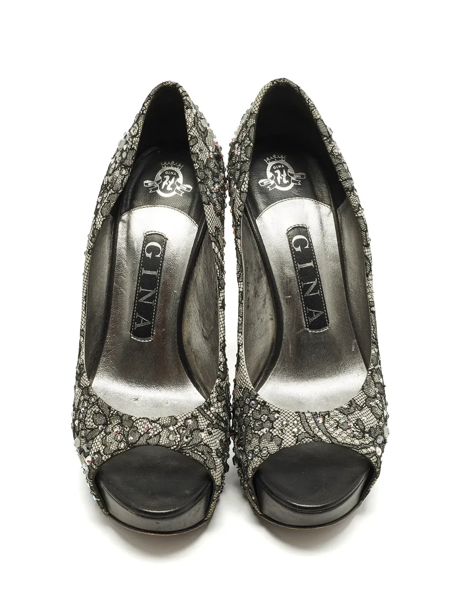 lace crystal-embellished pumps 8