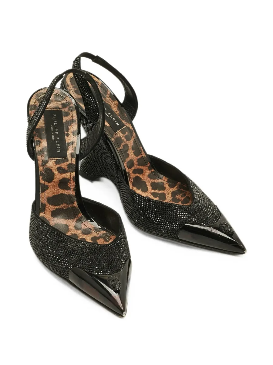 Decollete crystal-embellished slingback heeled pumps 3