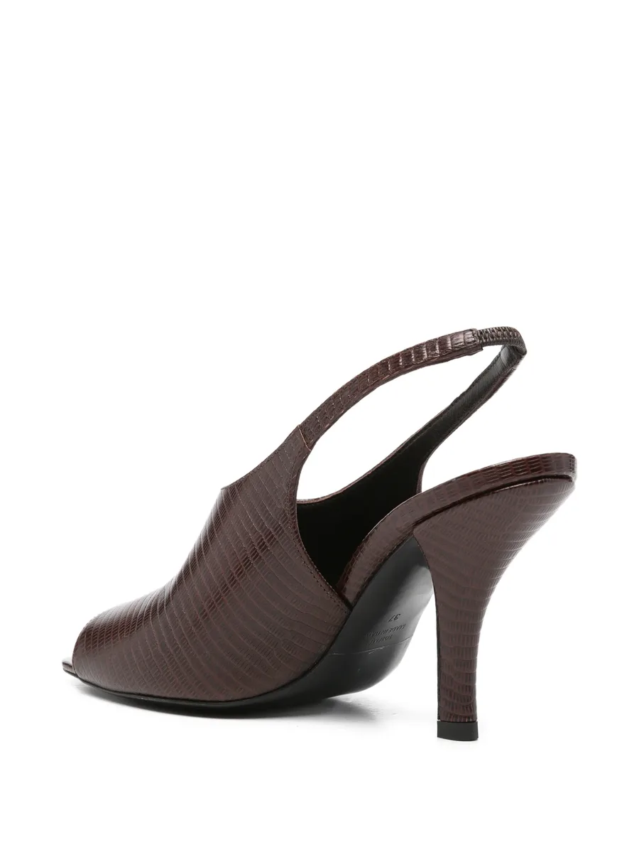 lizard-embossed slingback sandals 6